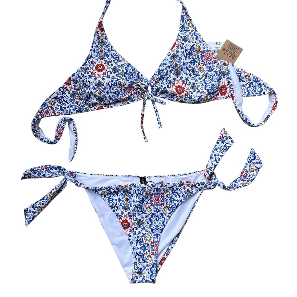 Othr Blue and Red Patterned Bikini
